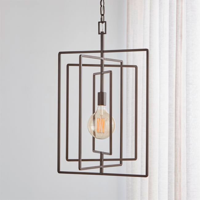 CRATE & BARREL - Lámpara de Colgar Interior Pivot Negra Crate & Barrel