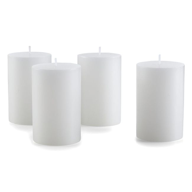CRATE & BARREL - Set De 4 Velas Pilar Pequeñas Blanc Crate & Barrel
