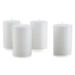 CRATE & BARREL - Set De 4 Velas Pilar Pequeñas Blanc