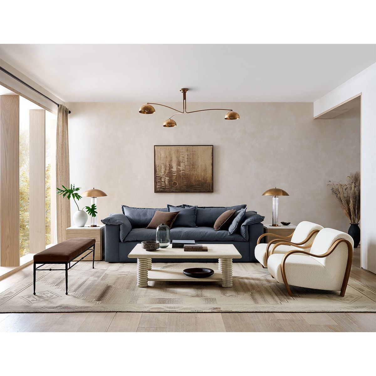 CRATE & BARREL - Mesa Lateral Troupe 60Cm Crate & Barrel