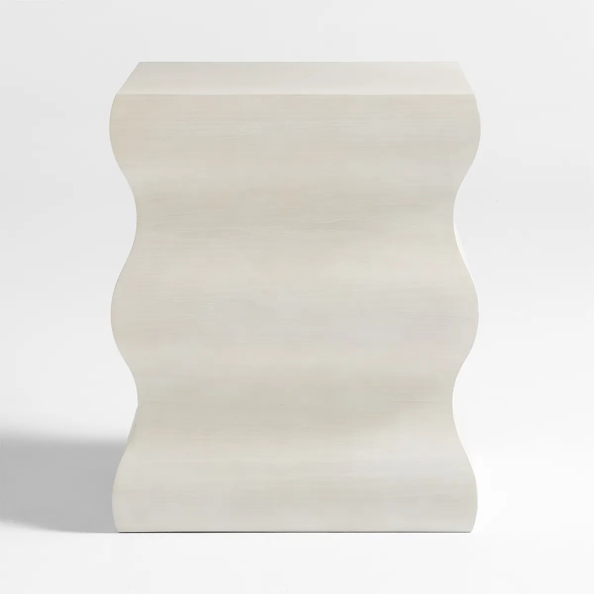 CRATE & BARREL - Mesa Lateral Onda Roble Blanqueado Crate & Barrel