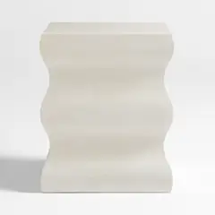 CRATE & BARREL - Mesa Lateral Onda Roble Blanqueado