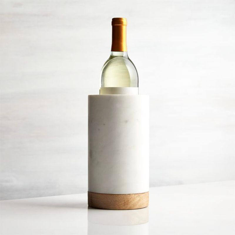 CRATE & BARREL - Enfriador Vino De Madera Y Mármol Crate & Barrel