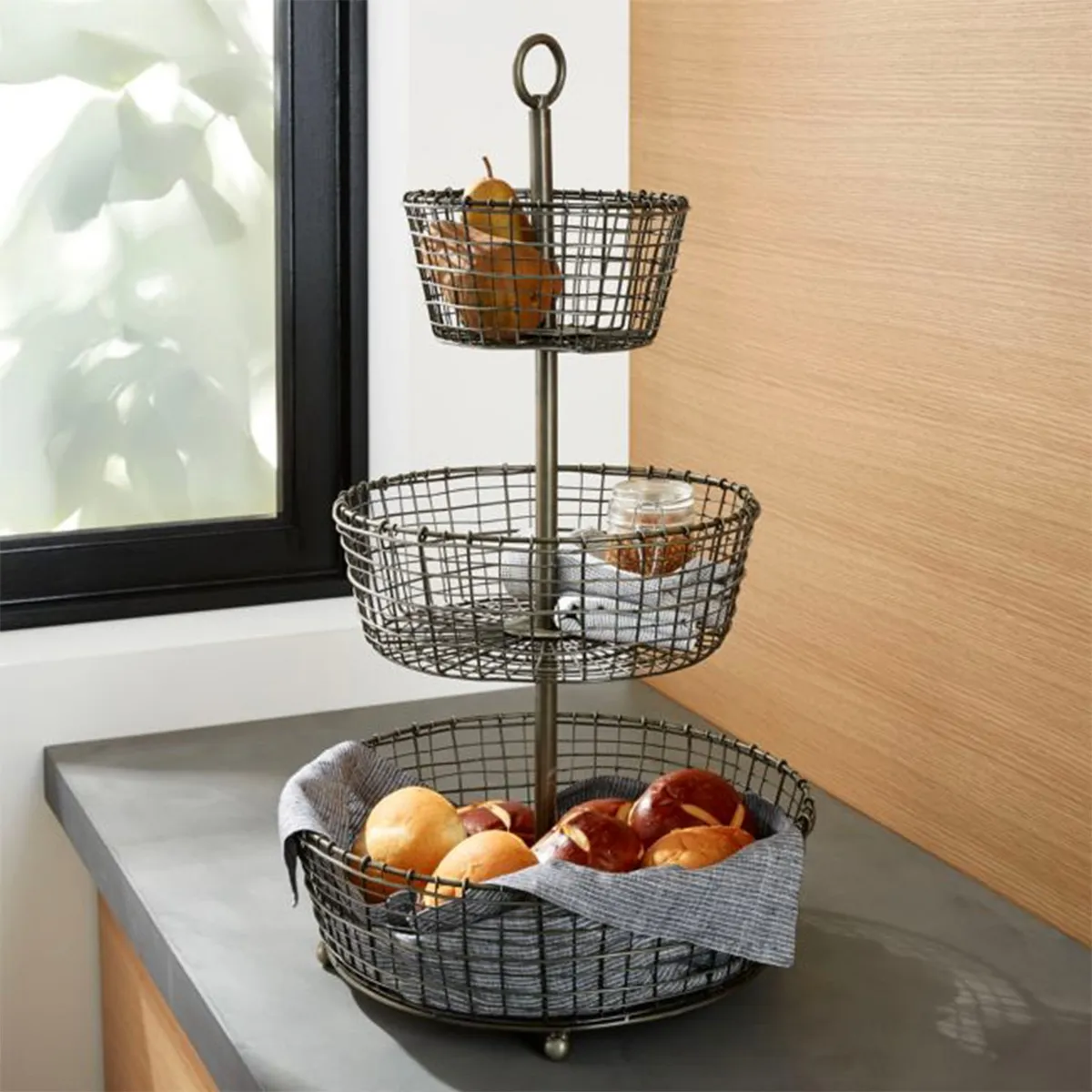 CRATE & BARREL - Frutero Bendt 3 Niveles Crate&Barrel