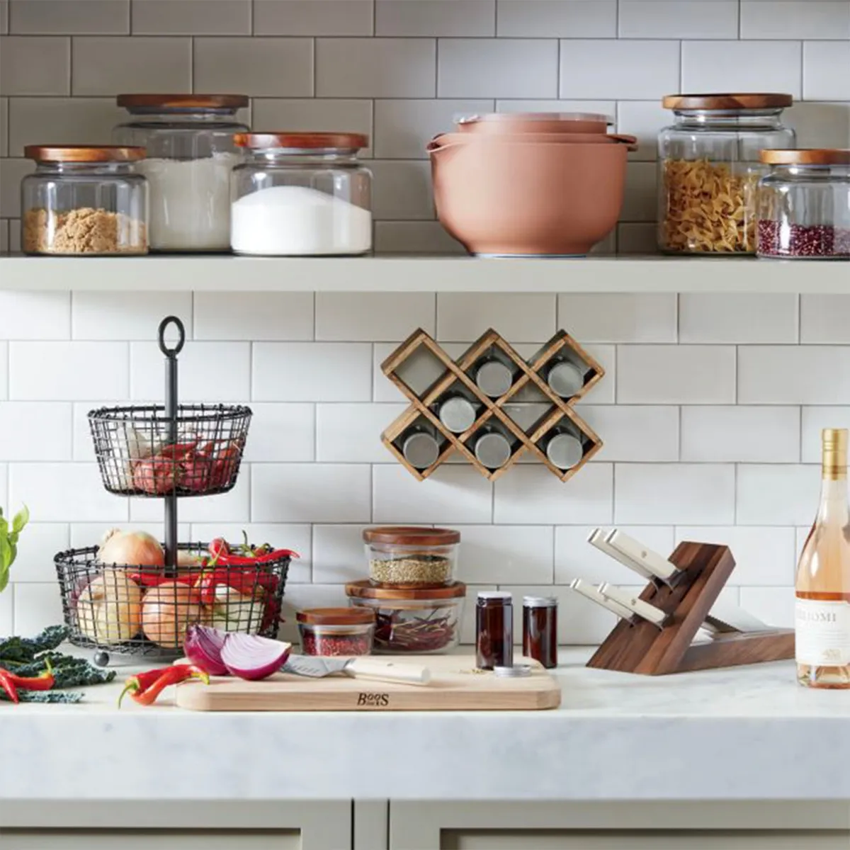 CRATE & BARREL - Frutero Bendt 3 Niveles Crate&Barrel