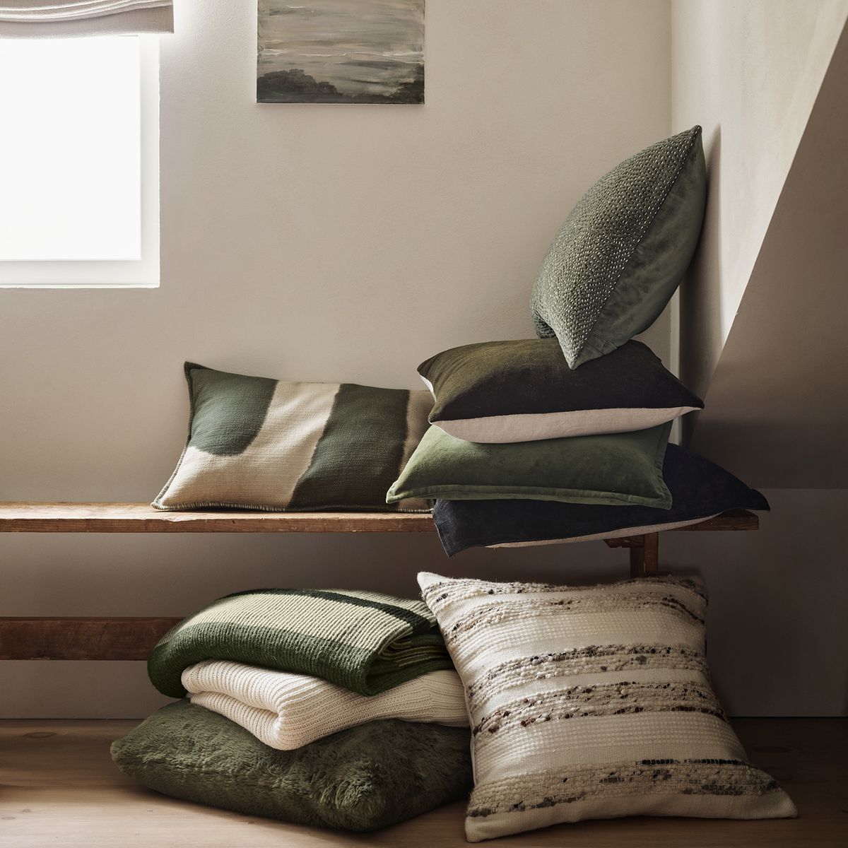 CRATE & BARREL - Funda Cojín Sashiko 50x50Cm Burn Crate & Barrel