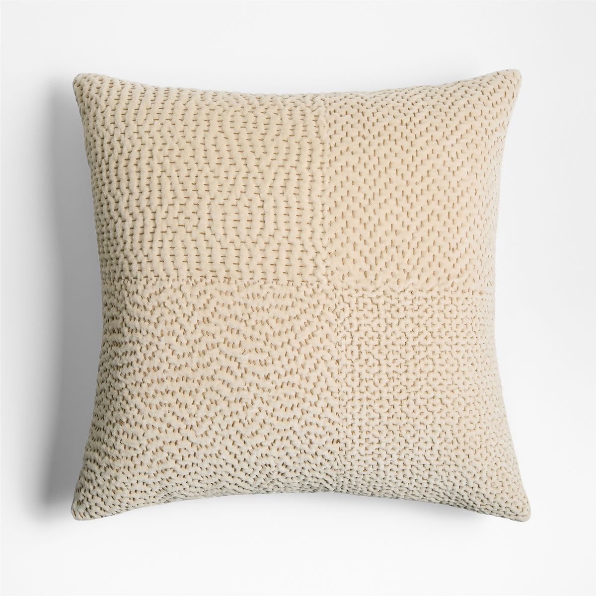 CRATE & BARREL - Funda Cojín Sashiko 50x50Cm Beige Crate & Barrel