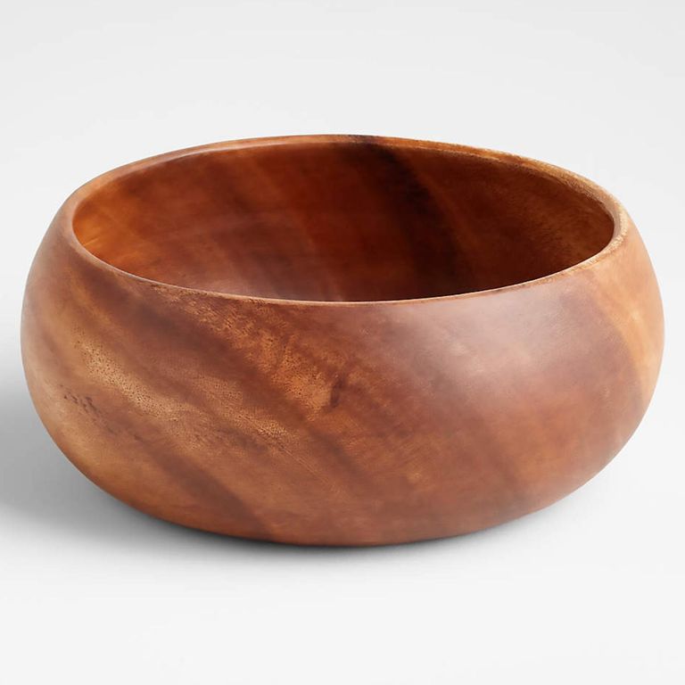 CRATE & BARREL Tondo Acacia Bowl 8 5