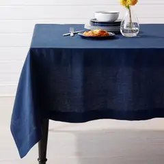 CRATE & BARREL - Mantel Lino Azul Indigo Marin
