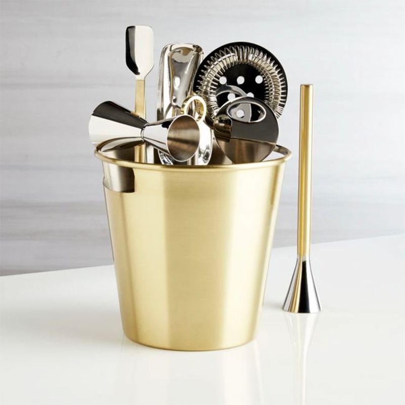 CRATE & BARREL - Set Herramientas Bar Dorado Crate & Barrel