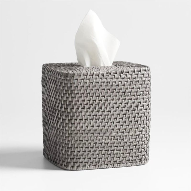 CRATE & BARREL - Caja Cubre Pañuelos Sedona Gris Crate & Barrel