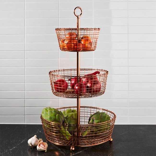CRATE & BARREL - Frutero Bendt 3 Niveles Crate&Barrel