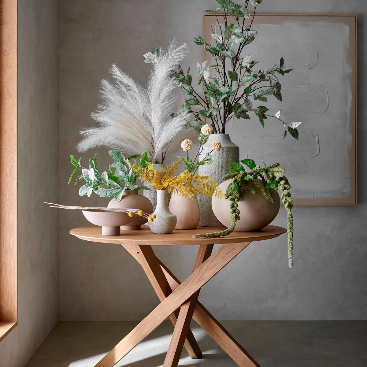 CRATE & BARREL - Tallo Sintético De Helecho Amarillo Crate & Barrel