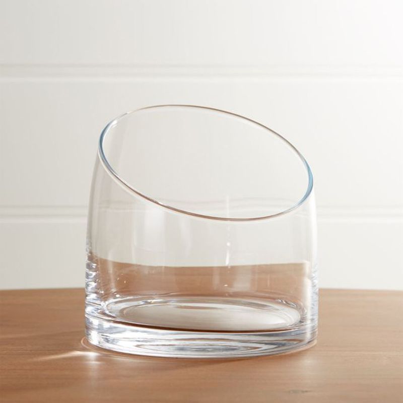 CRATE & BARREL - Florero Slant Vidrio Crate&Barrel