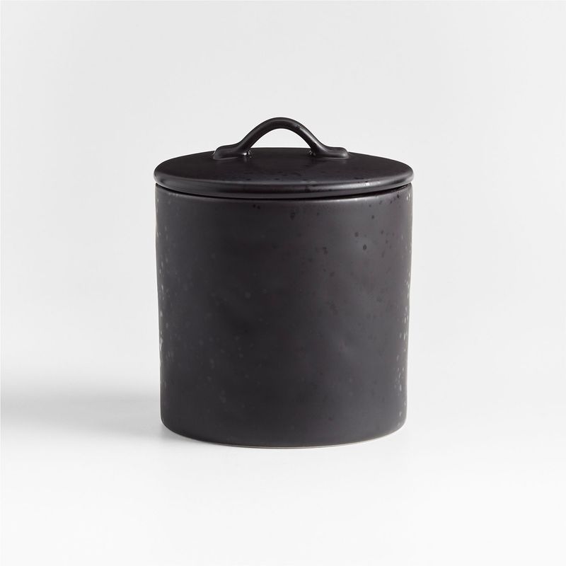 CRATE & BARREL - Contenedor Marin Negro Mate Pequeño Crate & Barrel
