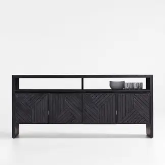 CRATE & BARREL - Gabinete Dunewood Charcoal