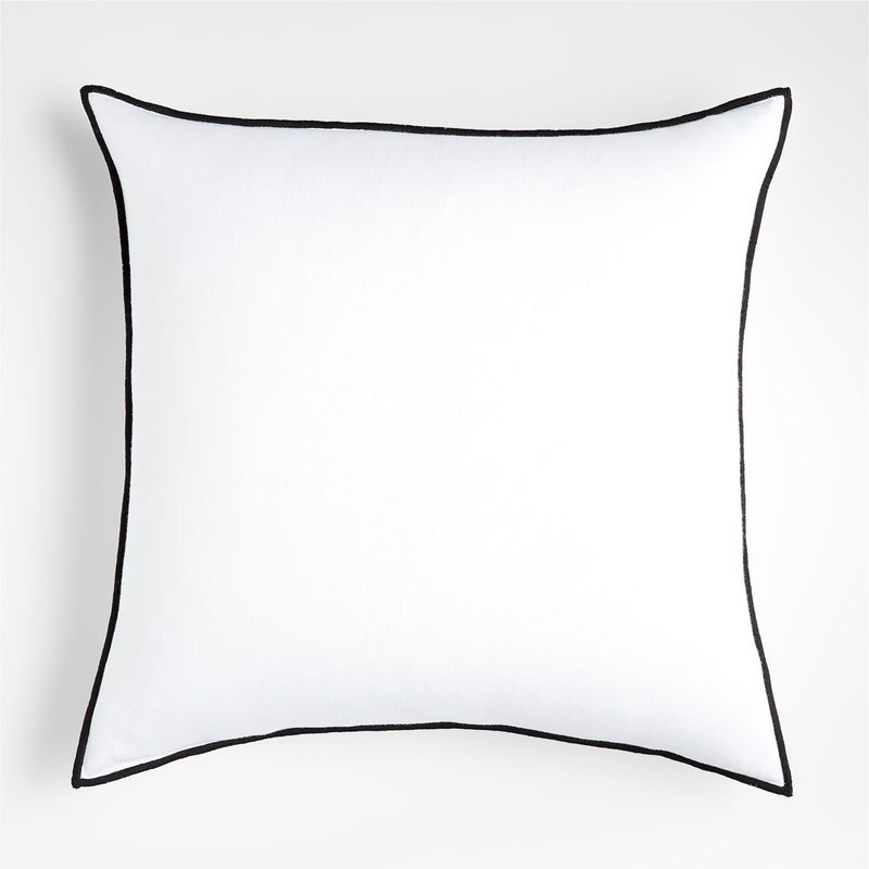 CRATE & BARREL - Funda Almohada Merrow Sti 58X58 Cm Blanco Negro Crate & Barrel