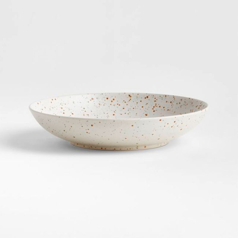CRATE & BARREL - Bowl Bajo Craft Blanco Moteado Crate & Barrel