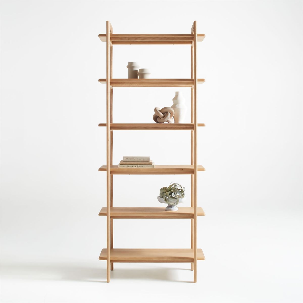 CRATE & BARREL - Librero Elias Madera Olmo Natural Crate & Barrel