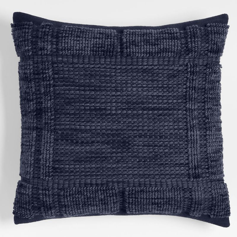 CRATE & BARREL - Funda Cojin Azul Textura Lancaster Crate & Barrel