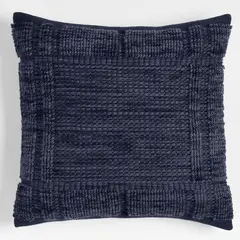 CRATE & BARREL - Funda Cojin Azul Textura Lancaster