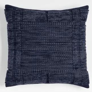CRATE & BARREL - Funda Cojin Azul Textura Lancaster