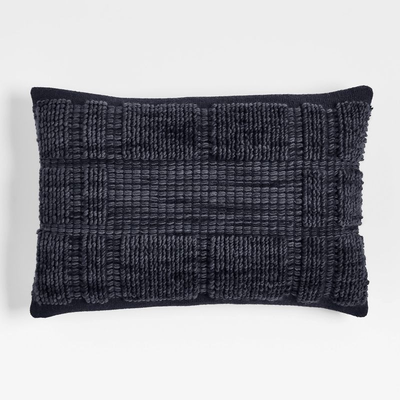 CRATE & BARREL - Funda Cojin Rect Azul Textura Lancaster Crate & Barrel