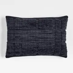CRATE & BARREL - Funda Cojin Rect Azul Textura Lancaster