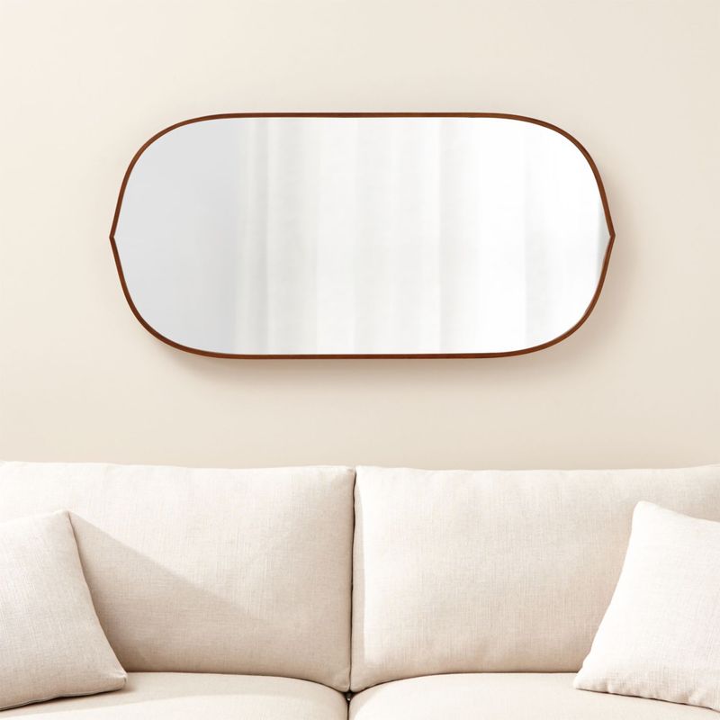 CRATE & BARREL - Espejo Pared Ovalado Nogal Penarth Crate & Barrel