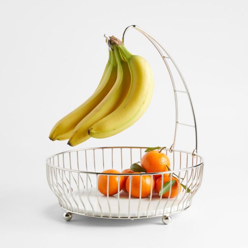 CRATE & BARREL - Frutero 1 Nivel Cora Plateado Crate & Barrel