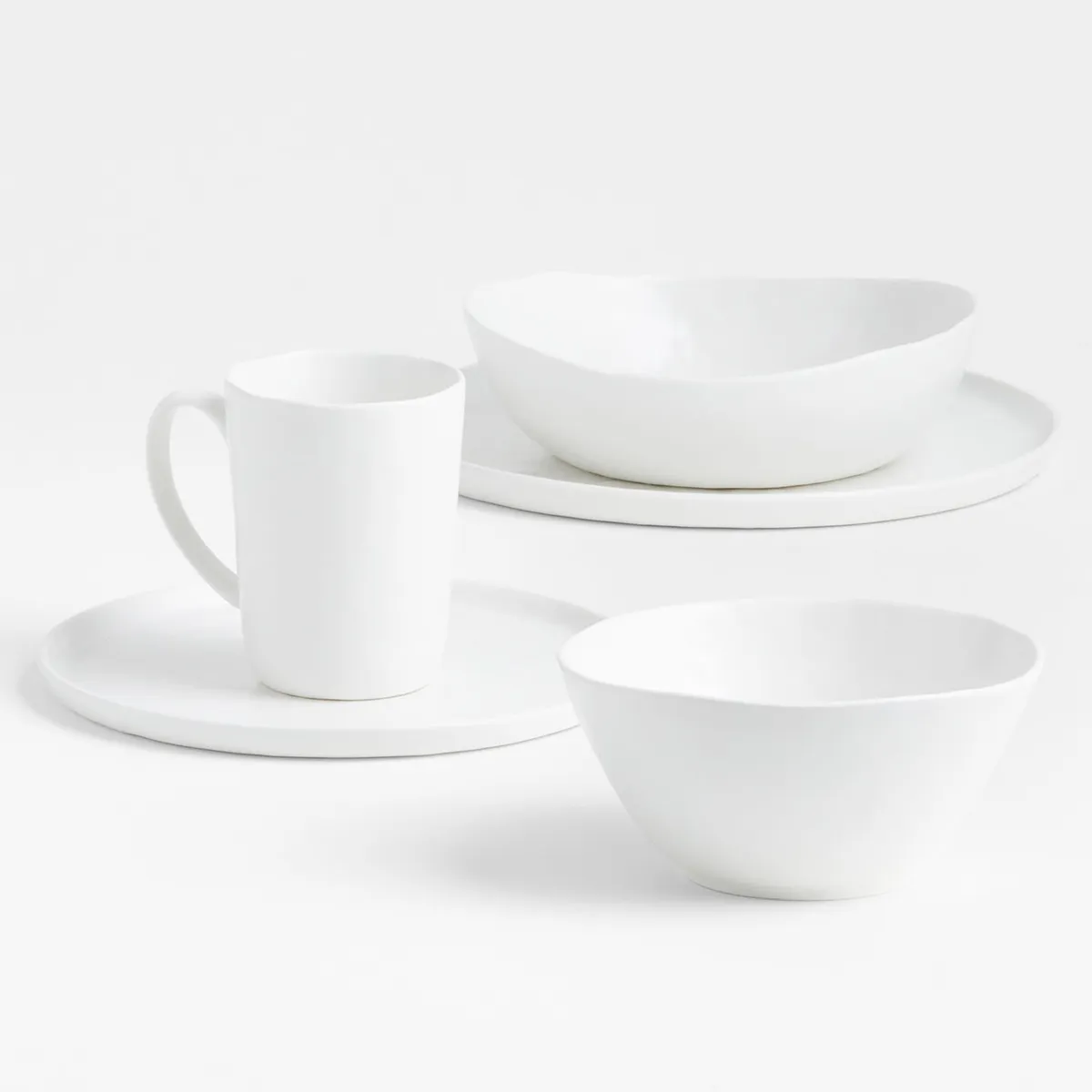 CRATE & BARREL - Plato Fondo Porcelana Mercer Blanco Mate Crate & Barrel