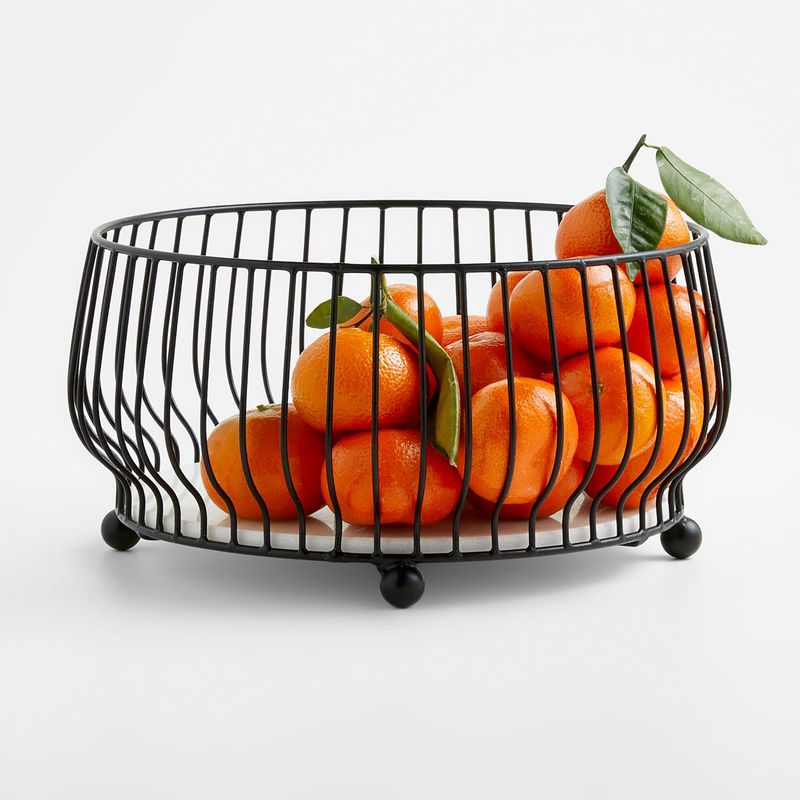 CRATE & BARREL - Cesta de Frutas 1 Nivel Negra Cora Crate & Barrel
