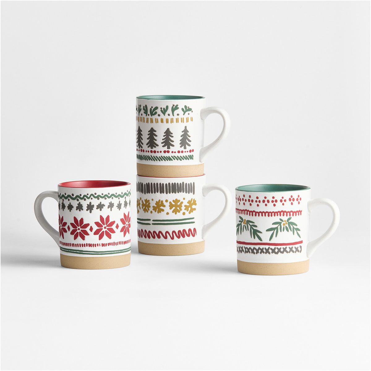 CRATE & BARREL - Set 4 Mugs Fair Crate & Barrel