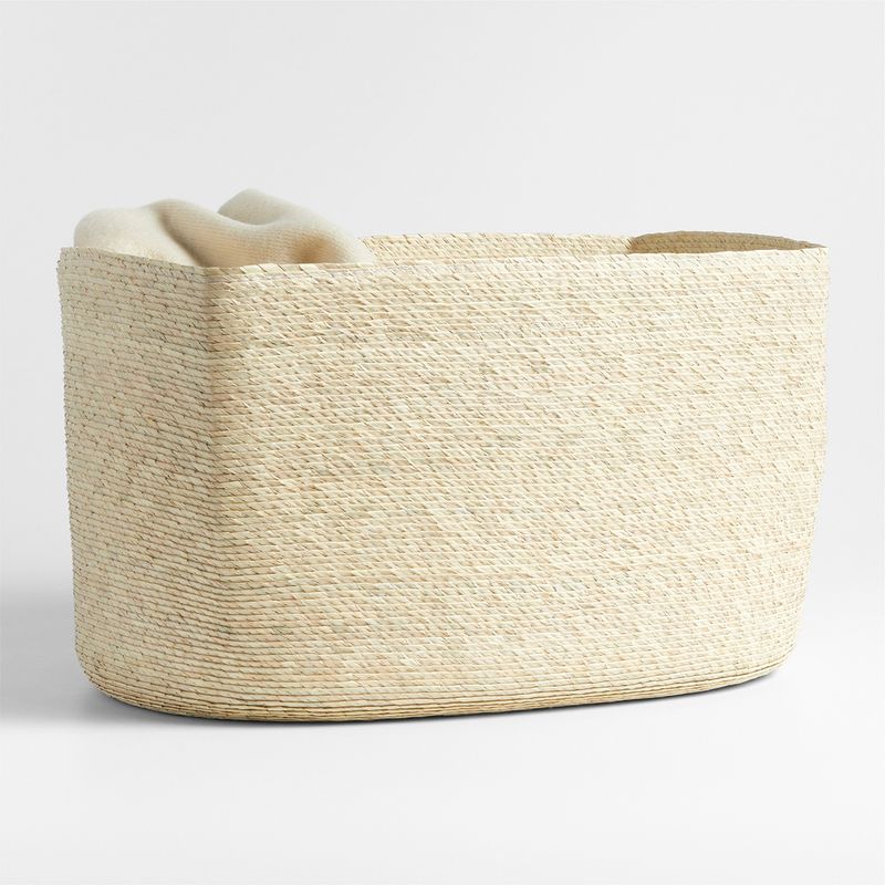CRATE & BARREL - Canasto Tejido Mediano Palmera Crate & Barrel
