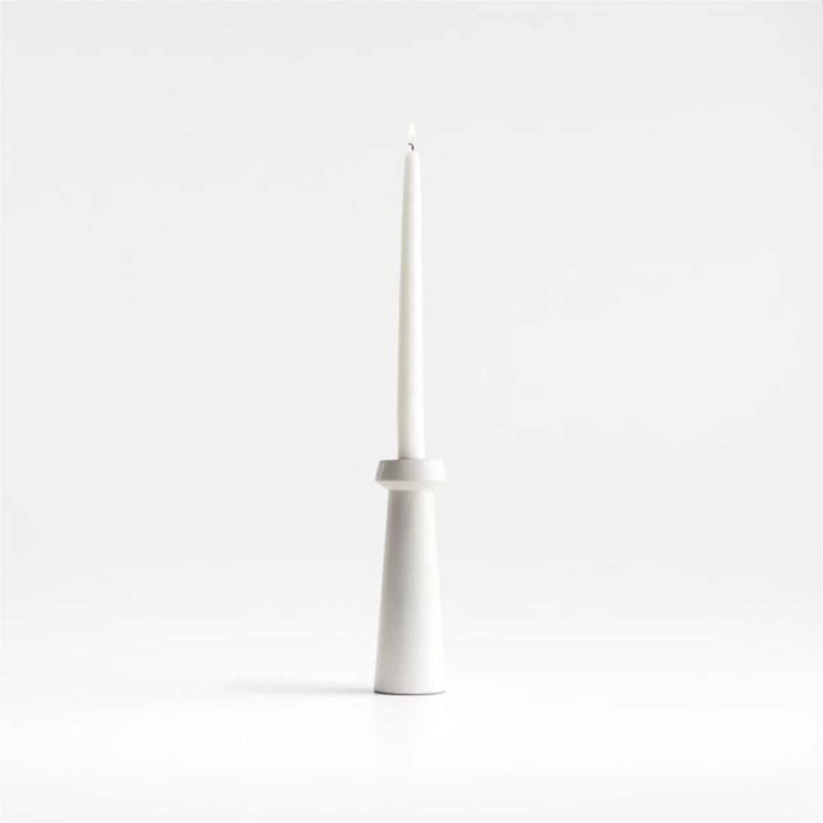 CRATE & BARREL - Candelabro Madera Katin Blanco 20 Cm Crate & Barrel