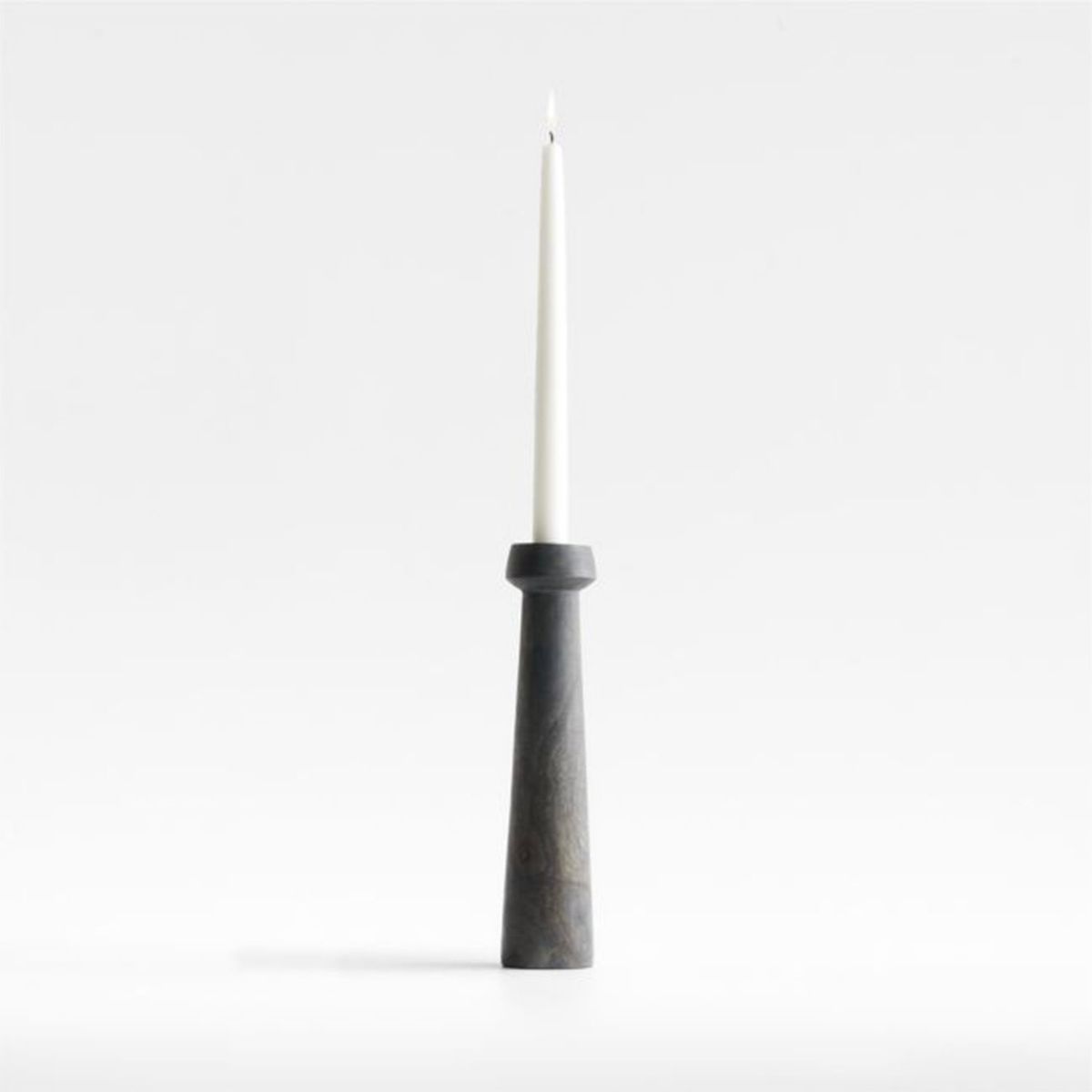 CRATE & BARREL - Candelabro Madera Katin Negro 29 Cm Crate & Barrel
