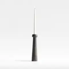 CRATE & BARREL - Candelabro Madera Katin Negro 29 Cm