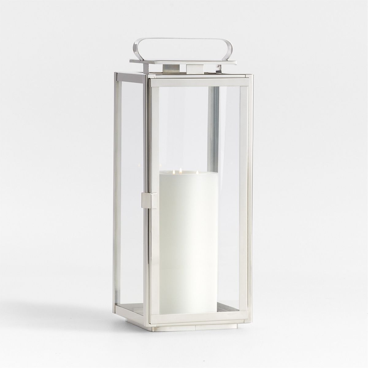 CRATE & BARREL - Farol Walker Plateado Grande Crate & Barrel