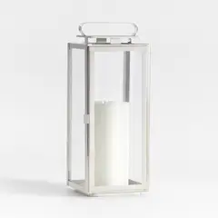 CRATE & BARREL - Farol Walker Plateado Grande