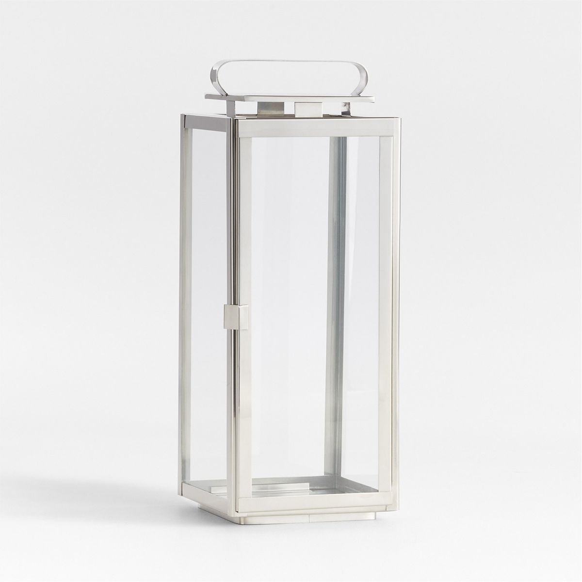 CRATE & BARREL - Farol Walker Plateado Grande Crate & Barrel