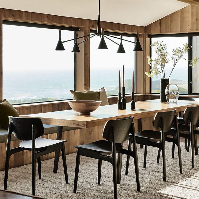 CRATE & BARREL - Mesa De Comedor Lakin Extensible Roble 8-10 Puestos Crate & Barrel