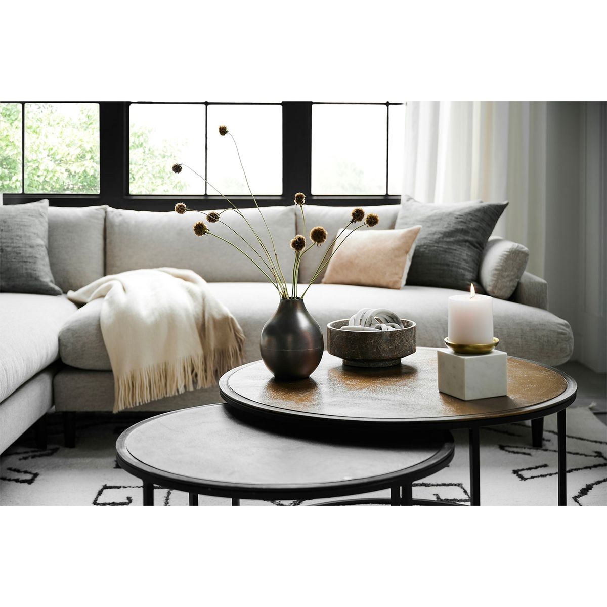 CRATE & BARREL - Bowl De Mármol Gris Crate & Barrel