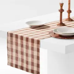 CRATE & BARREL - Camino De Mesa Marin Vichy Terracota 305Cm