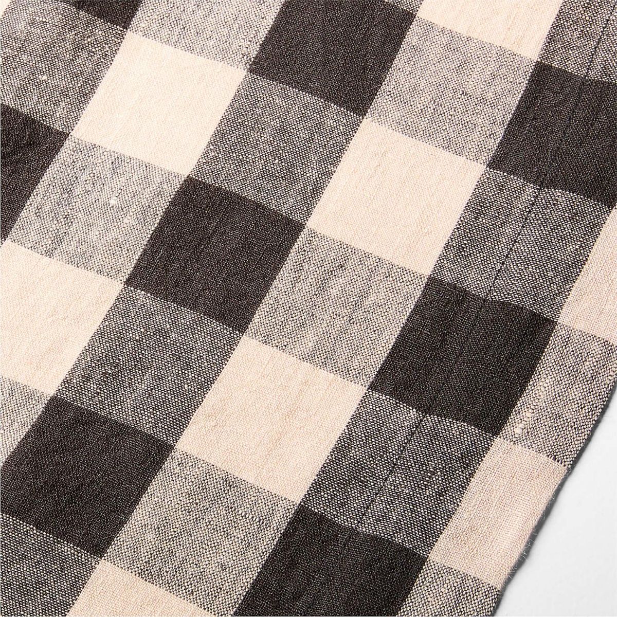 CRATE & BARREL - Camino De Mesa Marin Vichy Negro 305Cm Crate & Barrel