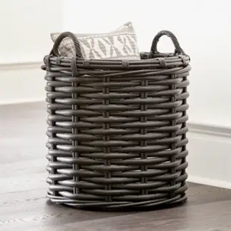 CRATE & BARREL - Canasto De Ratán Negro