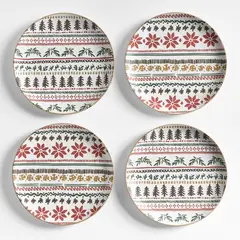 CRATE & BARREL - Set 4 Platos Ensalada Fair