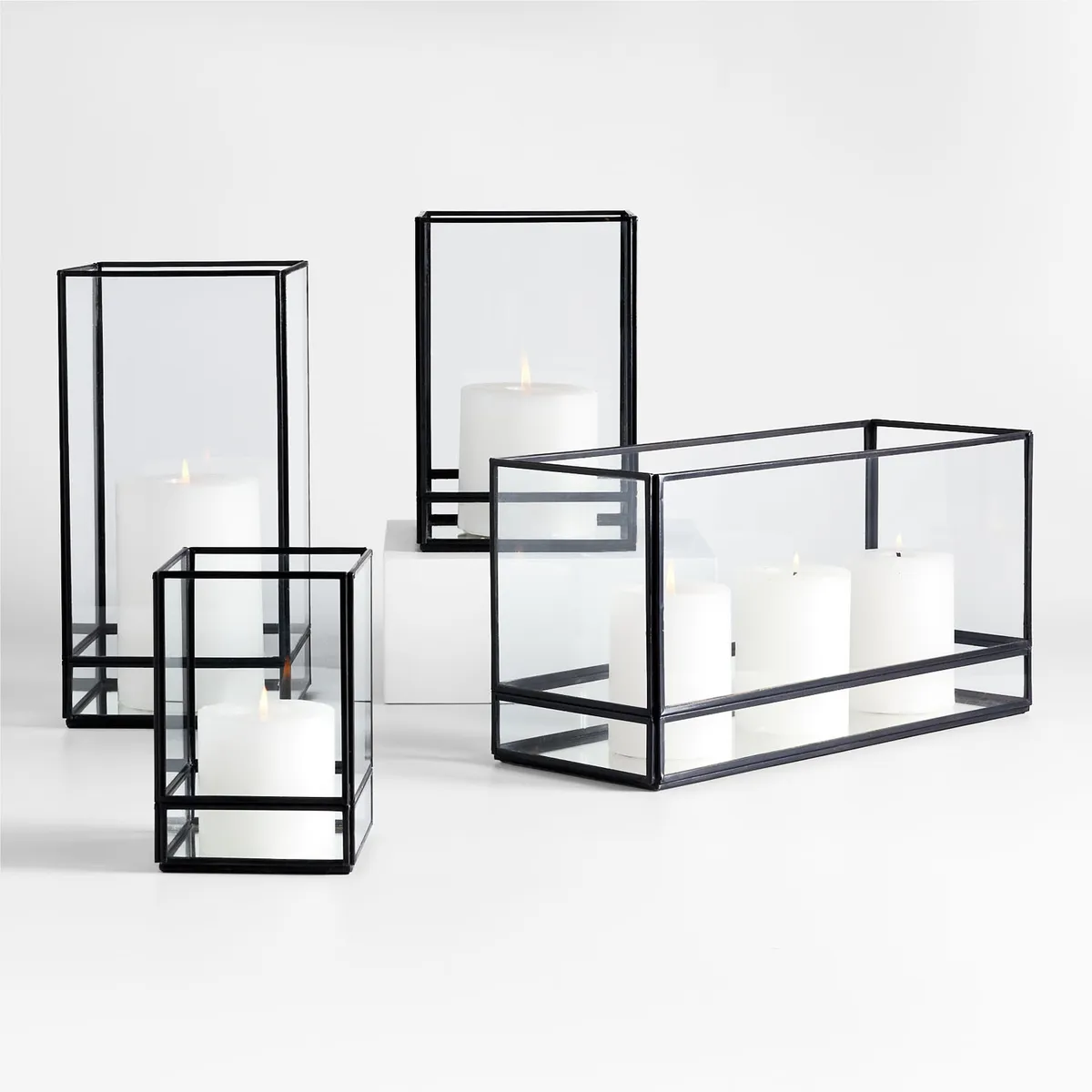 CRATE & BARREL - Candelabro Hurricane Jasper Crate&Barrel