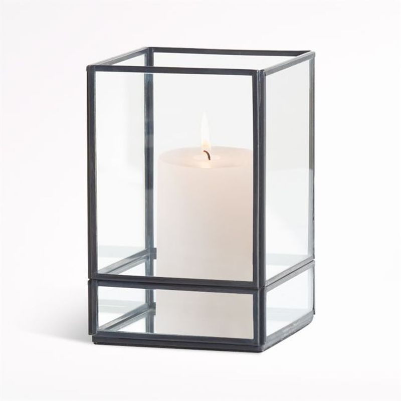 CRATE & BARREL - Candelabro Jasper Hurricane Pequeño Crate & Barrel