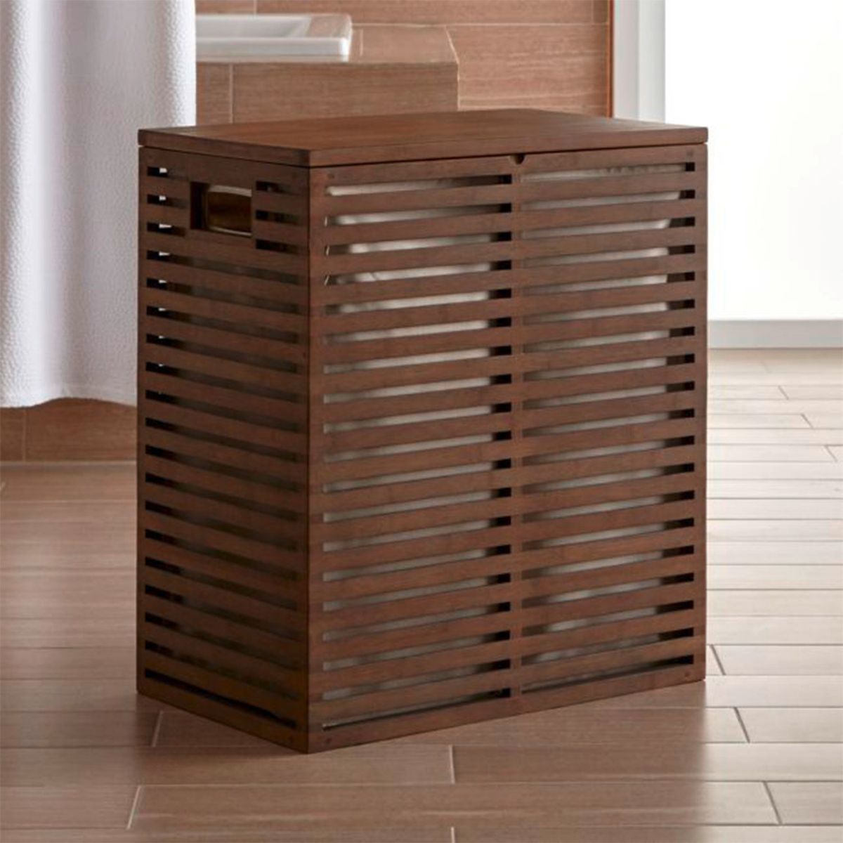CRATE & BARREL - Canasto Para Ropa Dixon Bamboo Crate & Barrel