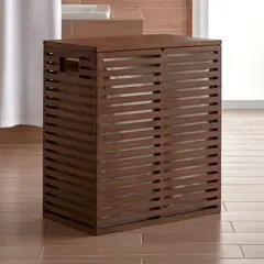 CRATE & BARREL - Canasto Para Ropa Dixon Bamboo